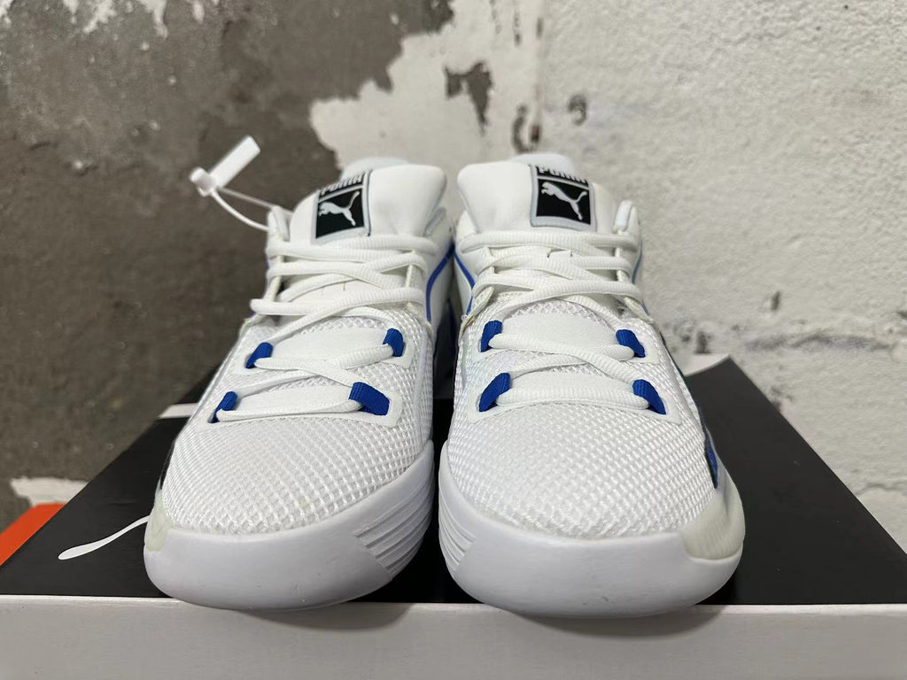 Puma Clyde White and Blue Sneakers