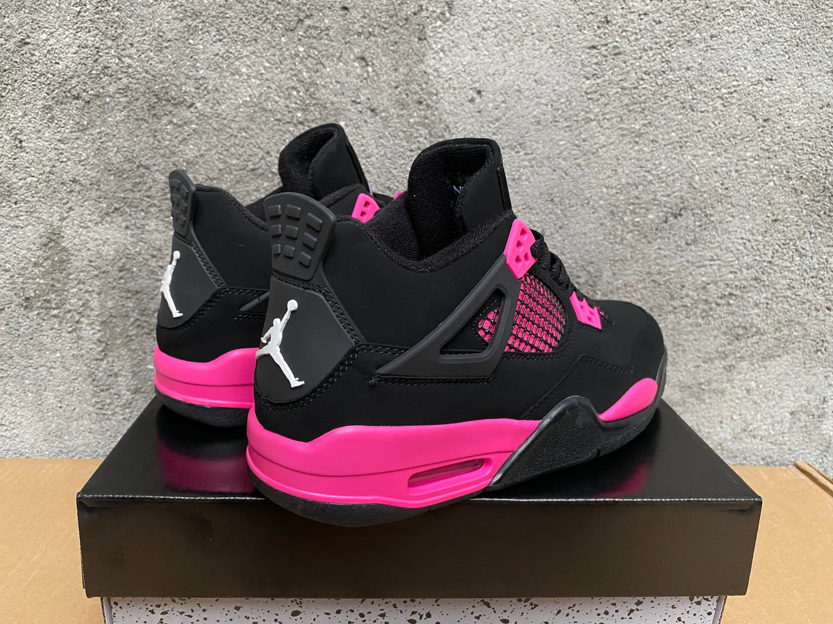 Jordan 4 Retro Sneakers in Ivory and Black Pink