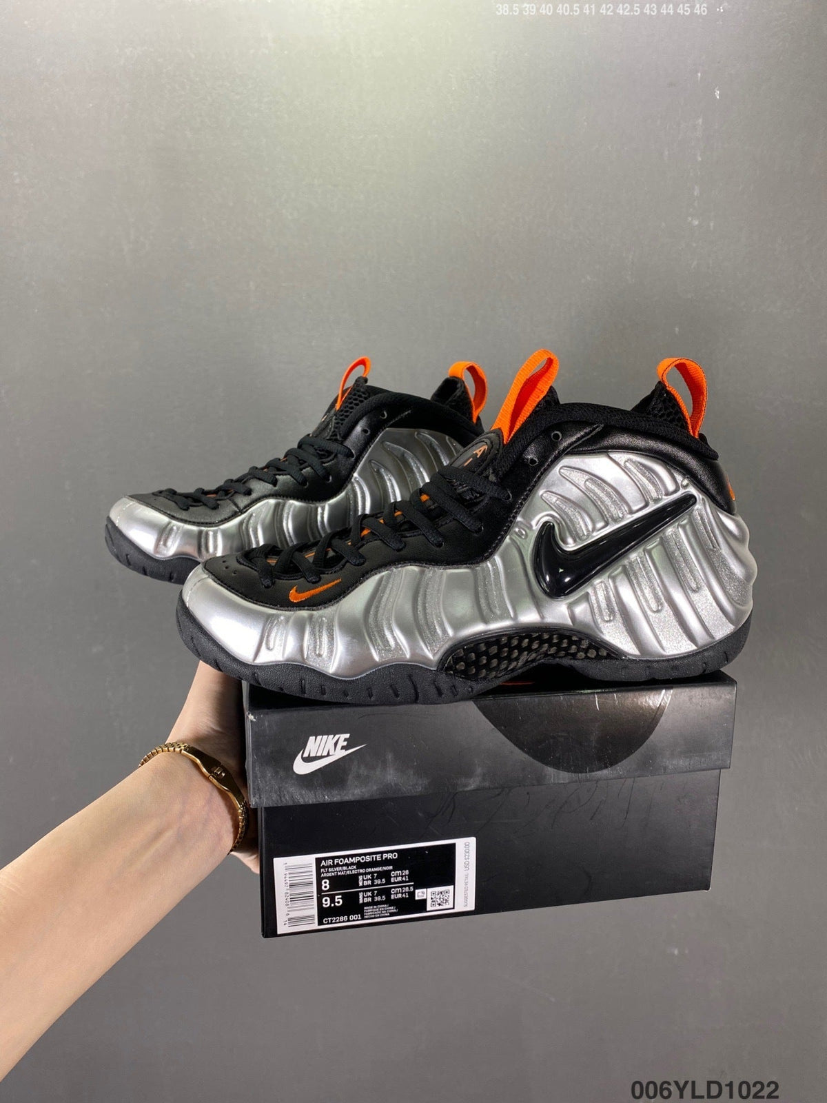 Nike Air Foamposite Pro Halloween Silver Black Orange Sneakers