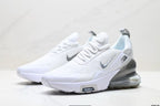 Nike Air Max 270 White and Metallic Silver Sneakers