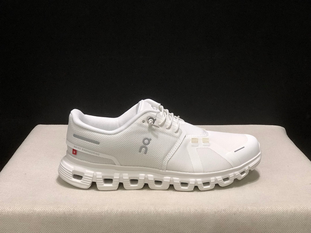 On Cloud 6 White Running Sneakers