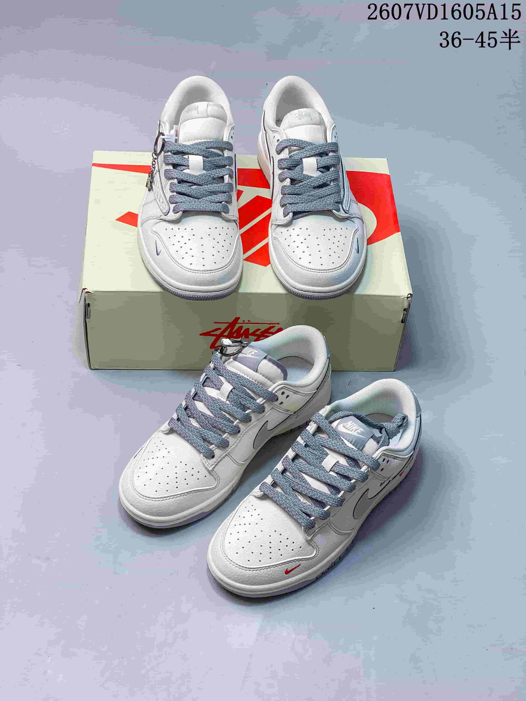 Nike SB Dunk Low LV-Pattern White Grey Sneakers