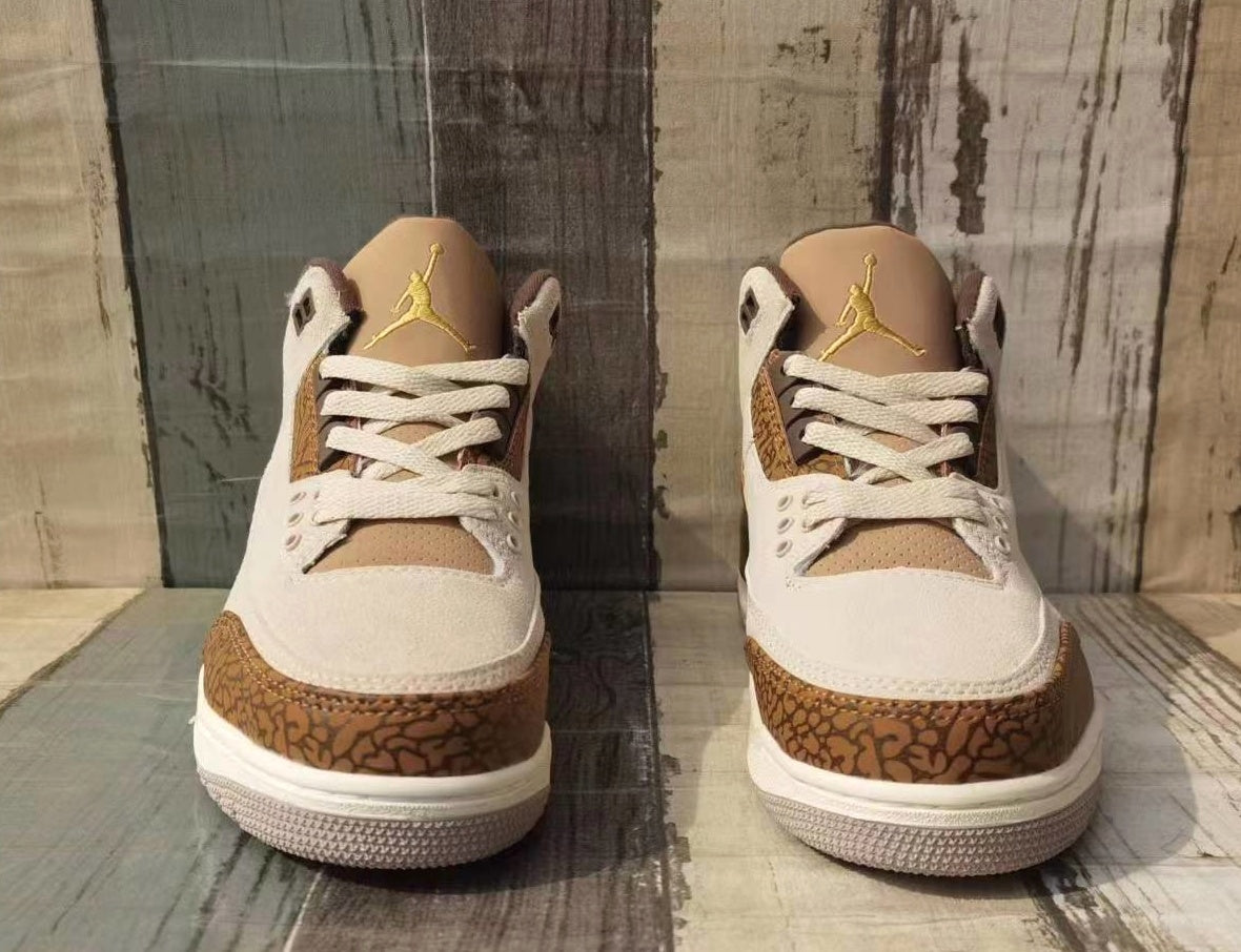 Jordan 3 Cream and Brown Low-Top Sneakers