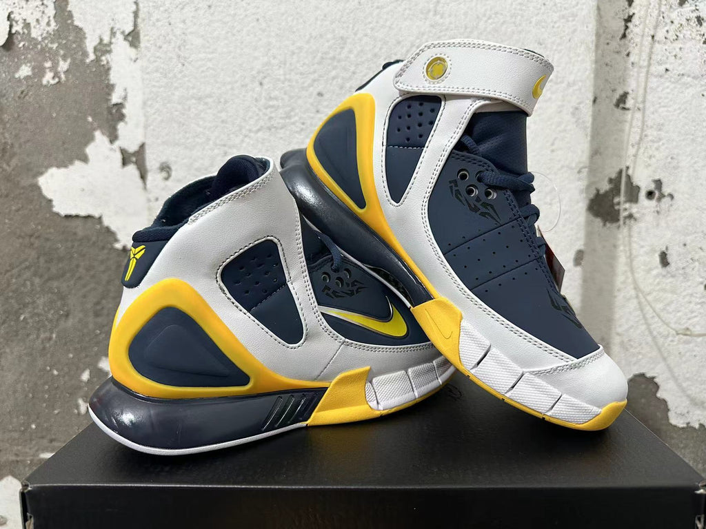 Nike Kobe 2K5 Basketball Shoes Grey Blue Yellow