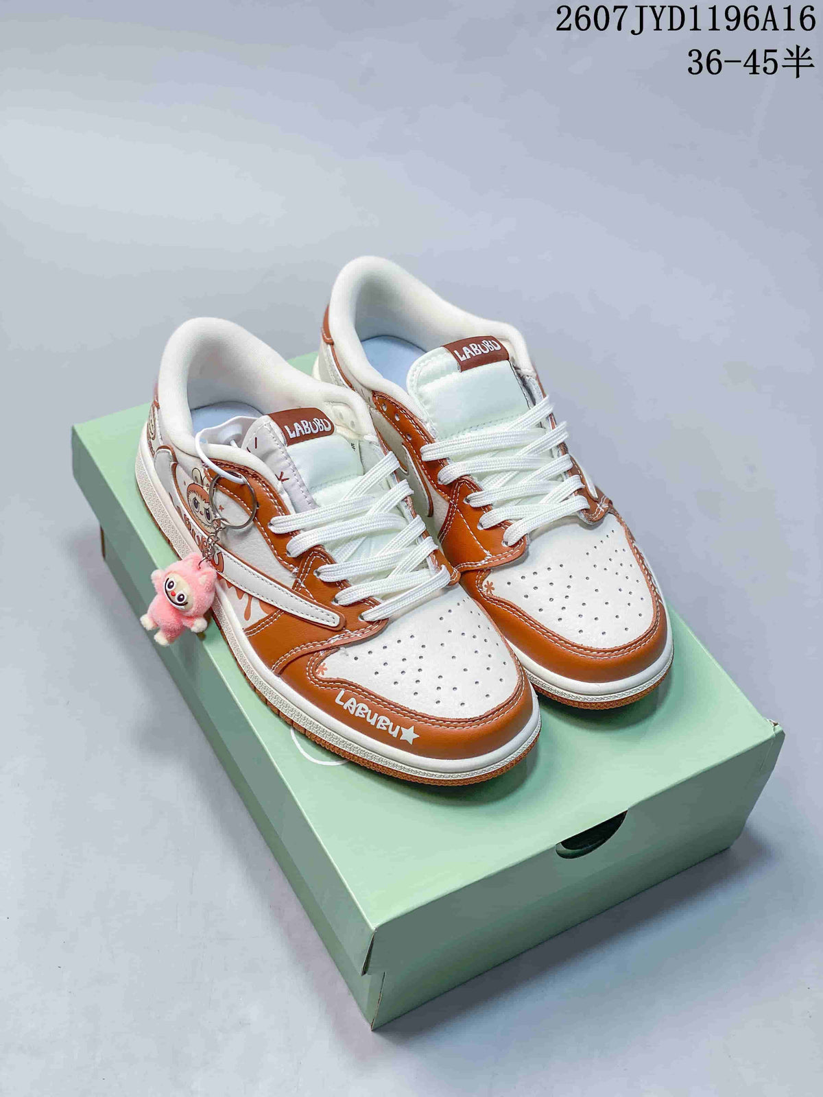 Jordan Air Jordan 1 Low Labubu White Brown Sneakers 2607JYD1196A16