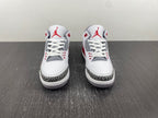 Air Jordan 3 White Grey Red Graphic Sneakers