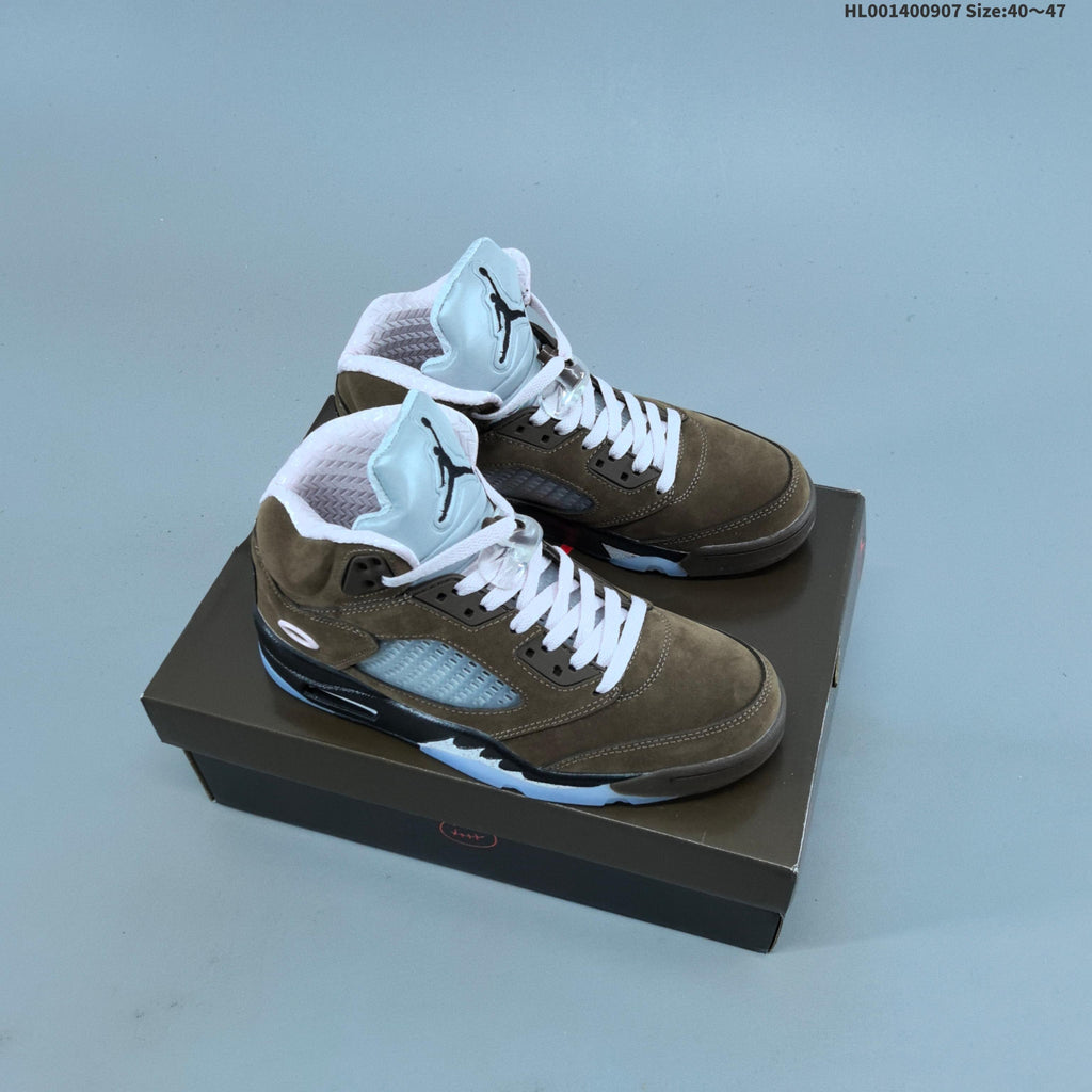 Jordan Air Jordan 5 Retro High-Top Sneakers in Brown and Pink
