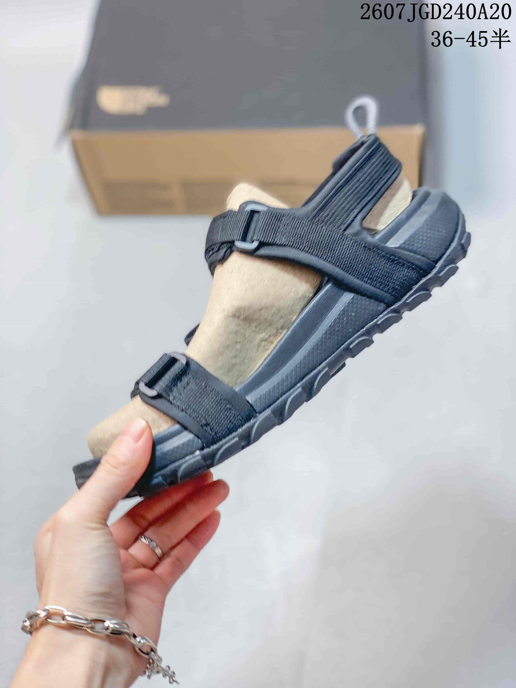 The North Face Explore Camp Black and Tan Sandals JGD240A20