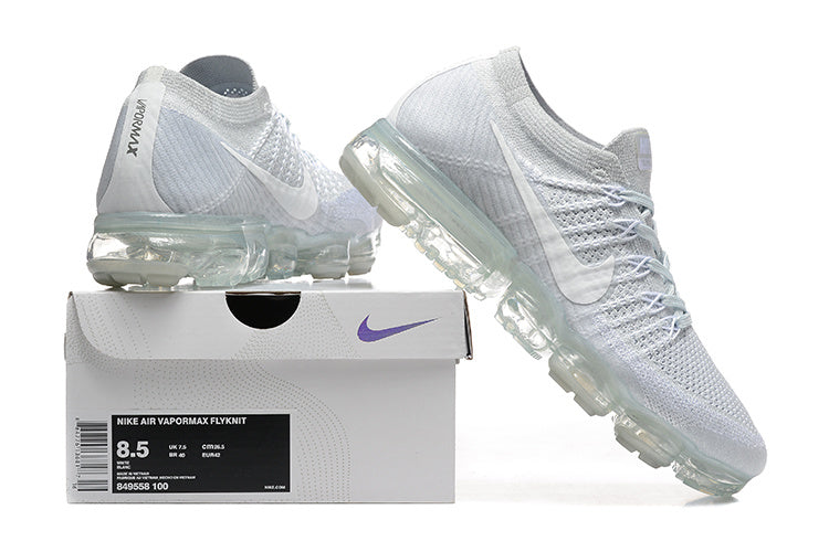 Nike Air VaporMax Flyknit White Grey Sneakers 849558-100