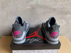 Air Jordan 4 Gray and Pink Sneakers