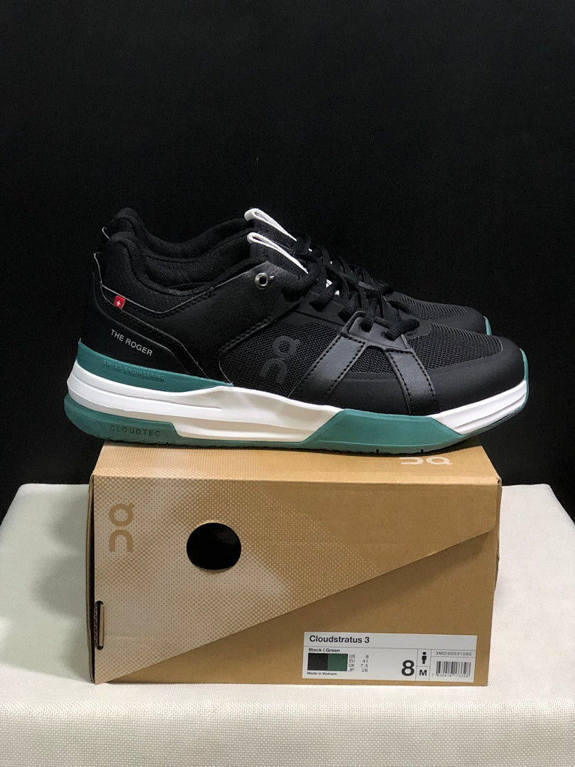 On The Roger Clubhouse Pro Black Green Sneakers
