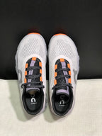 On Cloudmonster Sneakers in Foggy White and Orange