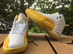 Jordan 12 High-Top Sneakers in White and Yellow