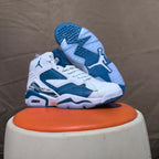 Jordan 6 Retro White and Blue High-Top Sneakers