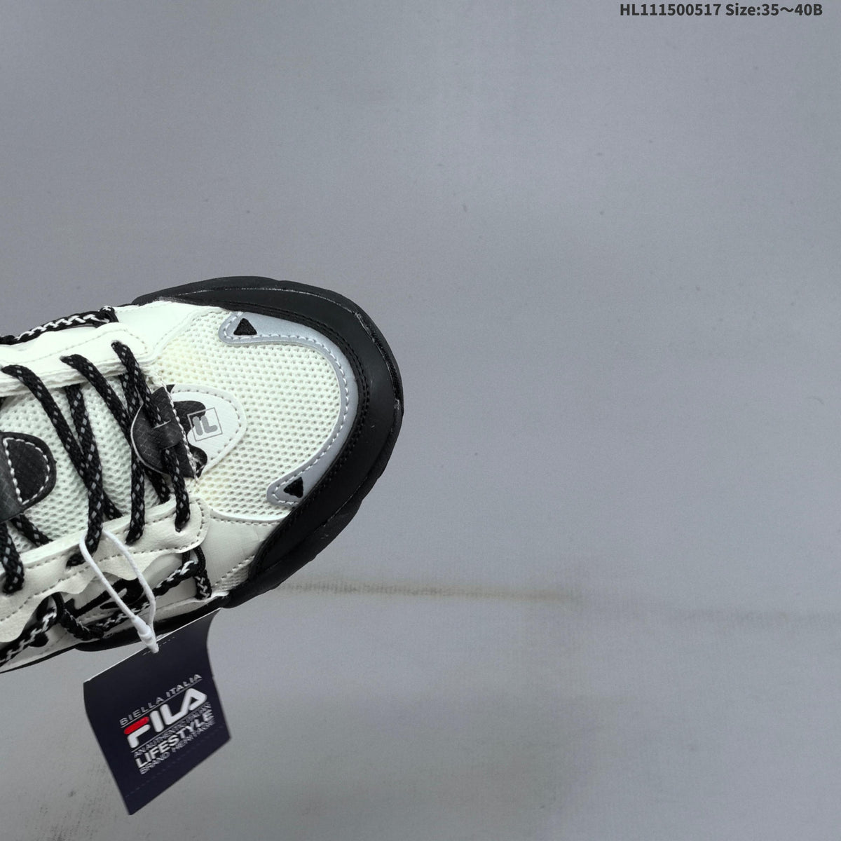FILA Croissant 1S Low-Top Sneakers, White and Black