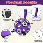 Interactive Pet Soccer Ball Tug of War Toy with Handle
