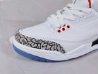 Air Jordan 3 Retro White Red Sneakers with Elephant Print