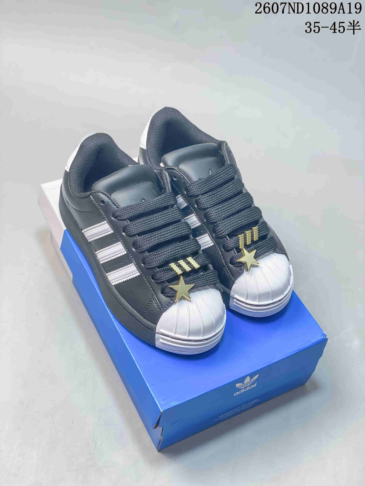 adidas Superstar Shell-Toe Sneakers Black and White