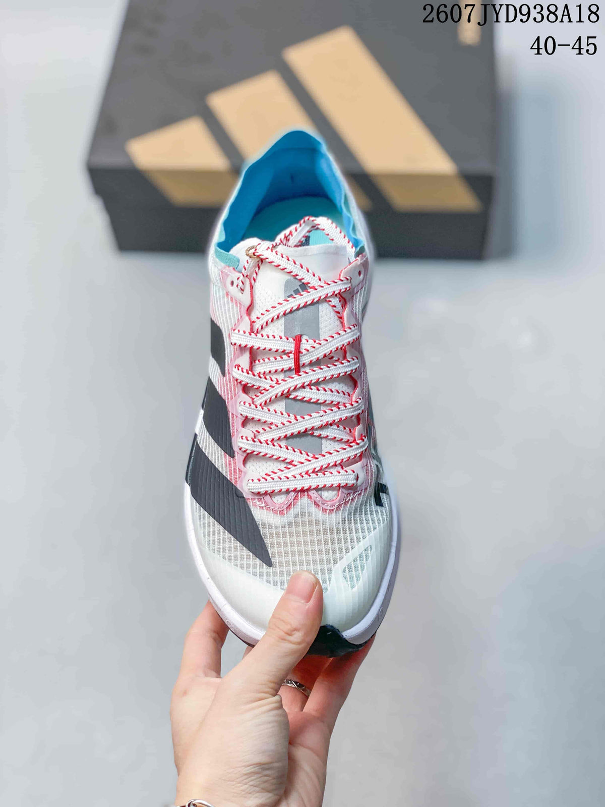 Adidas Adizero Evo SL 2 Running Shoes White Pink Blue