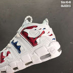 Nike Air More Uptempo White Blue Red Sneakers 09JXD513