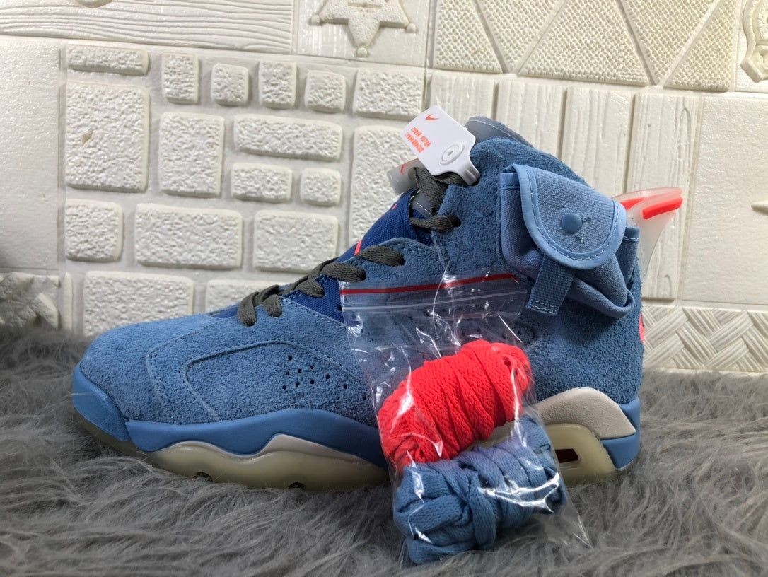 Jordan 6 Travis Scott Blue High-Top Sneakers