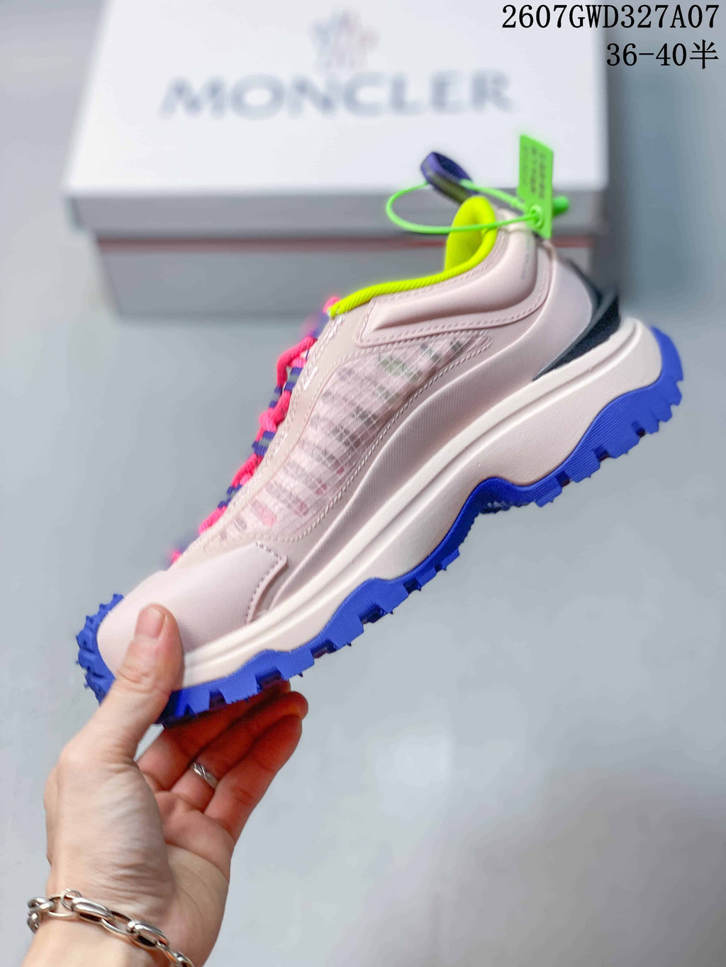 Moncler Grenoble Trailgrip Lite2 Sneakers Pink Blue 2607GWD327A07