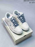 Louis Vuitton x Nike Dunk Low White Blue Sneakers