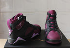 Air Jordan 7 Mulberry Black and Burgundy High-Top Sneakers