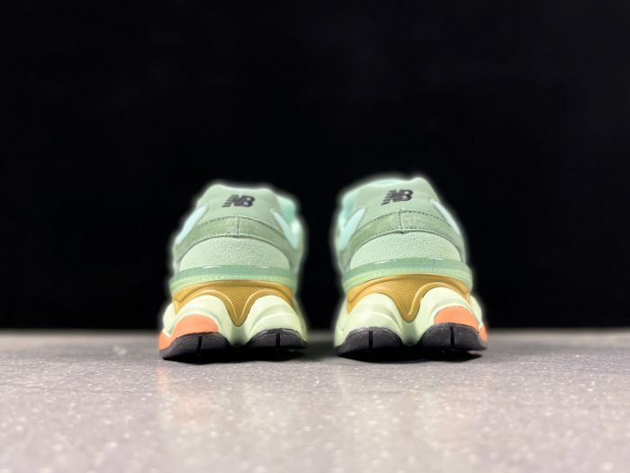New Balance 9060TRH Sneakers in Sage Green and Orange