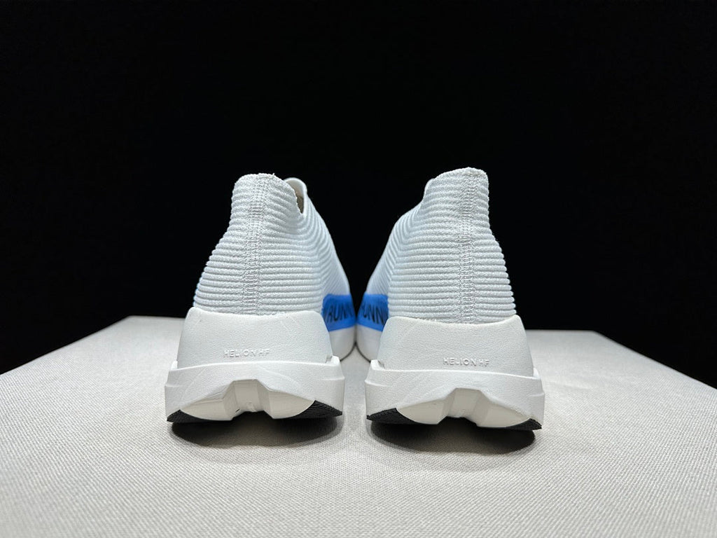 On Cloudboom Strike LS Running Shoes, White and Blue