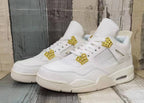 Jordan 4 Men's Sneakers in Off-White and Gold