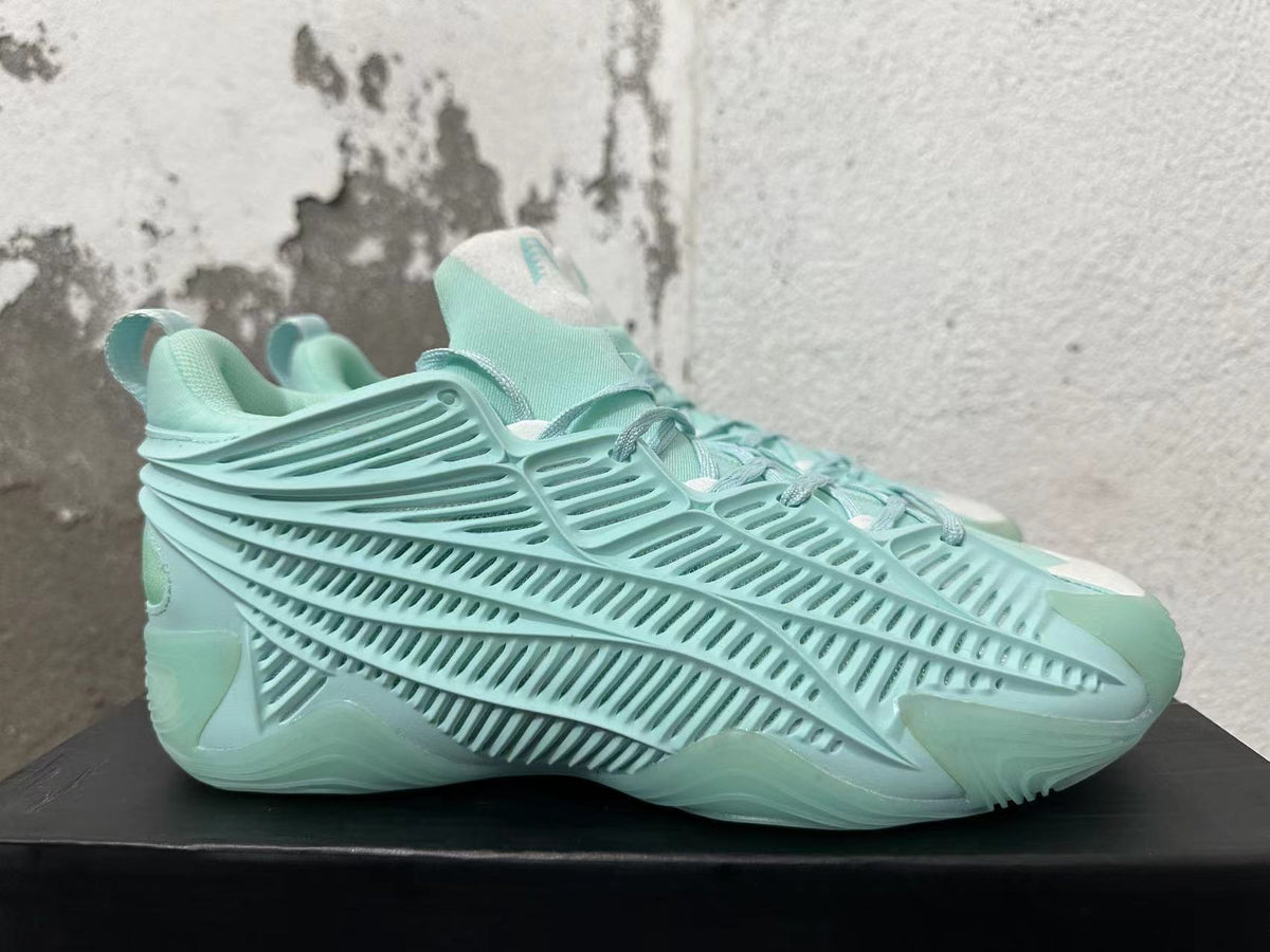 Mint Green Basketball Sneakers with Sculpted Side Cages