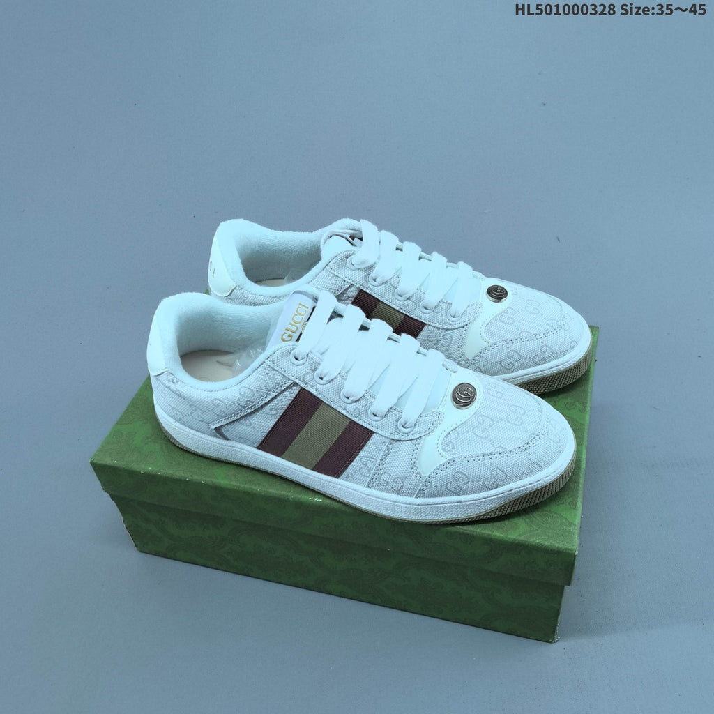 Gucci Distressed Screener Low-Top Sneakers