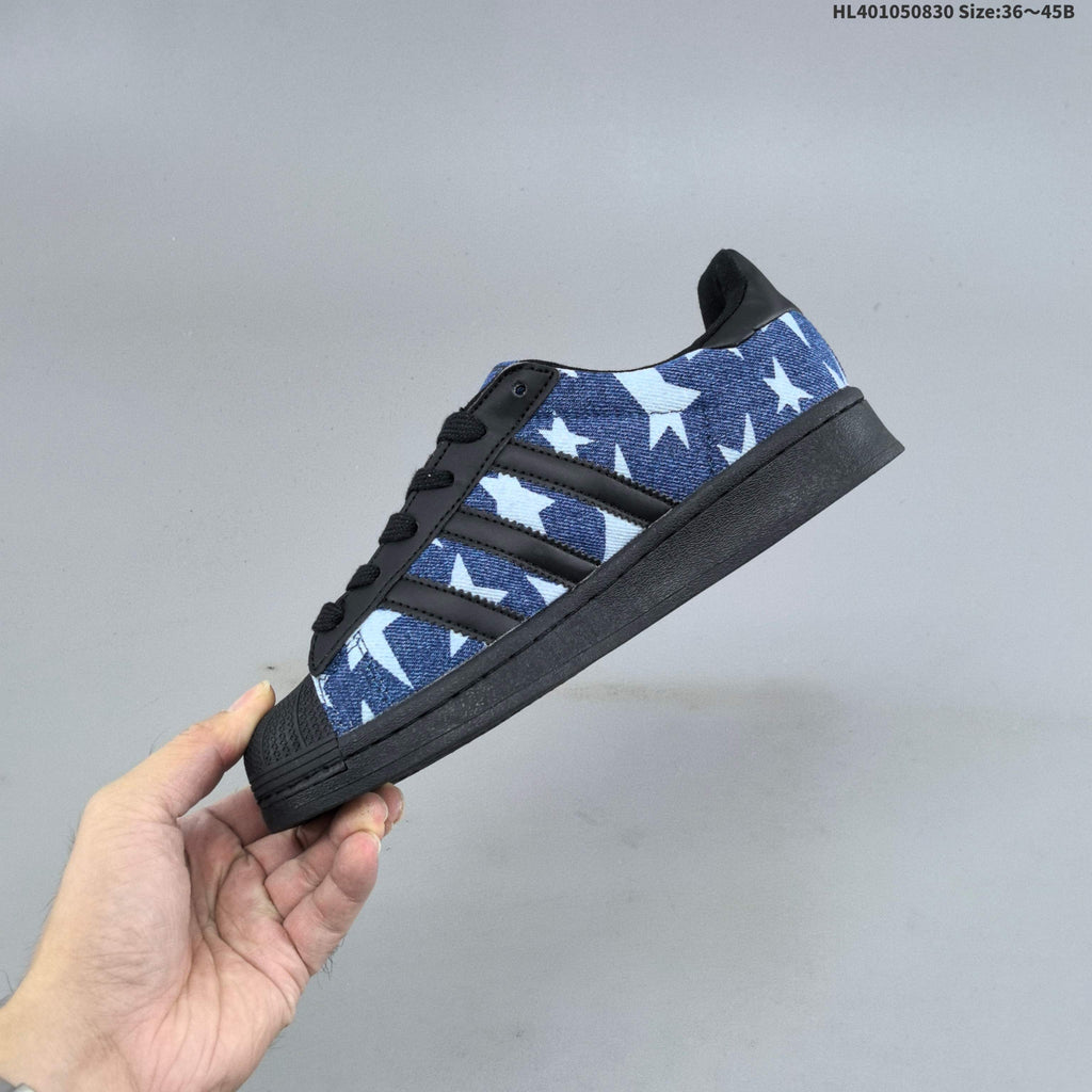 Adidas Originals Superstar Low-Top Sneakers, Black Graphic