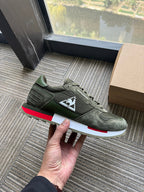 Le Coq Sportif AN-25 Sneakers in Olive Green and Red
