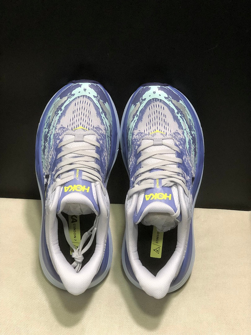 HOKA Stinson 7 Running Shoes in Purple and Mint