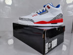 Jordan 3 Retro White Red Blue Elephant Print Sneakers