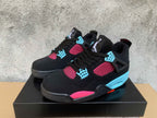 Jordan 4 Retro Sneakers Black, Pink and Blue
