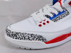Jordan 3 Retro White Red Blue Sneakers