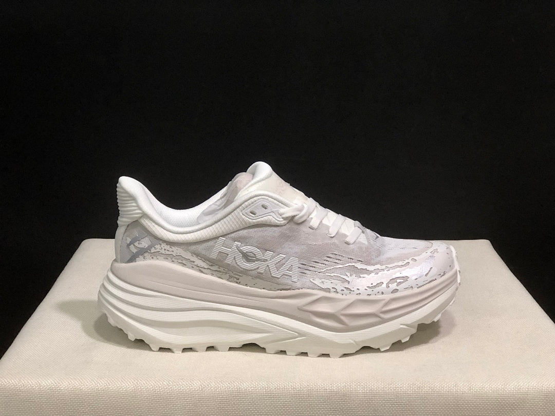 HOKA Stinson 7 White and Gray Sneakers
