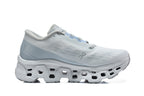 On Cloudmonster 3 Running Shoes – White and Light Blue