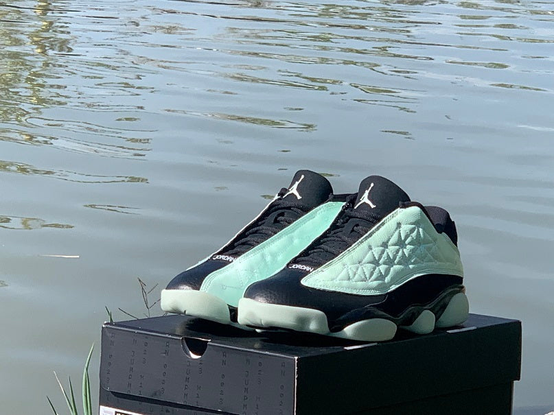 Air Jordan 13 Low Singles Day Black and Mint Sneakers