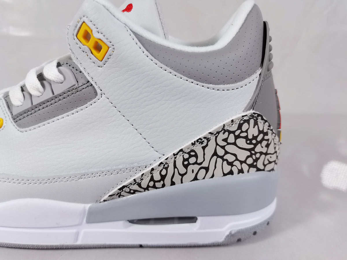 Jordan Air Jordan 3 Retro White Grey Orange Sneakers