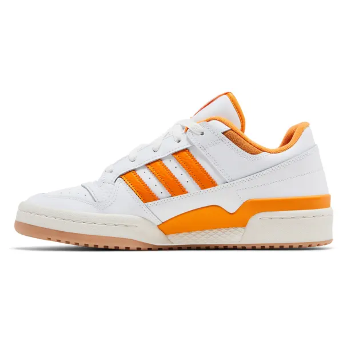 Adidas Men's White/Orange Forum Low CL Sneakers, IH7831 (No Box)