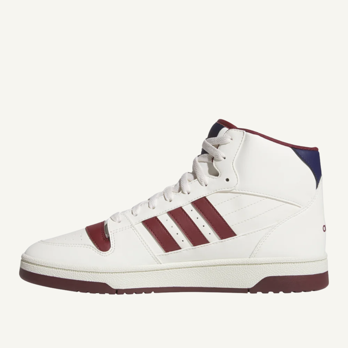 Adidas Men's White/Maroon Break Start Mid Sneakers, JR1453