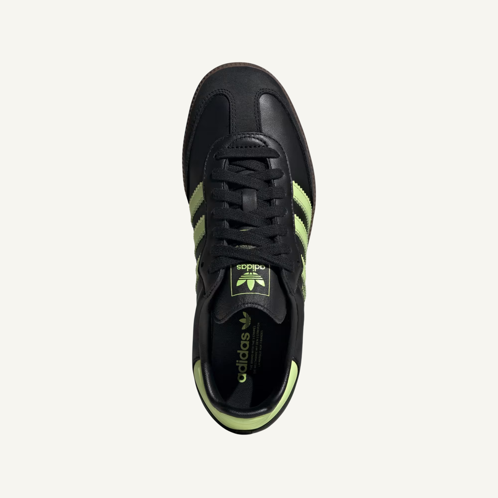 Adidas Originals Women's Black/Pulse Lime Samba OG Sneakers, JS1387