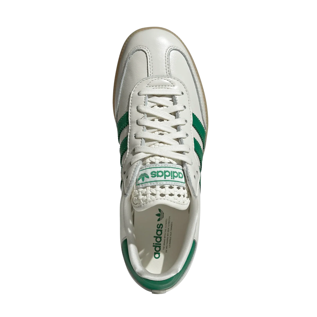 Adidas Originals Women's Cream/Green "Basketweave" Samba OG Sneakers, IH3983