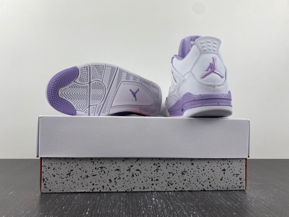 Air Jordan 4 Retro White and Purple Sneakers CT8527-115