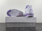 Air Jordan 4 Retro White and Purple Sneakers CT8527-115
