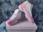 Jordan 11 Retro Pink and White High-Top Sneakers
